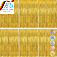 6 StüCk Lametta Vorhang Gold, Glitzervorhang Lametta, Glitzer Party Vorhang, Fol