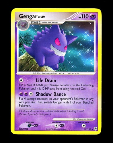 2007 Pokemon GENGAR Diamond & Pearl RARE Base Set Series NON HOLO Card 27/130