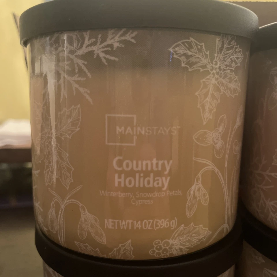 Vela perfumada Mainstays Country Holiday cantidad 4/14 oz nueva Foto 2 de 4