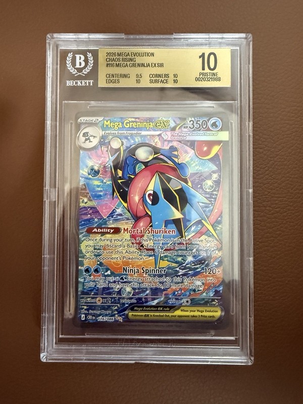 Mega Greninja ex SIR #116 Chaos Rising BGS 10 Pristine