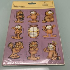 New 1978 Gibson Made In U.S.A. Garfield Stickers 4 Sheets 1978 NOS Sealed 