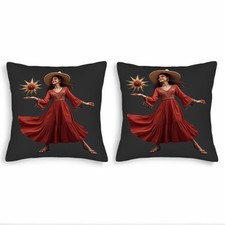 Set of 2 18x18in Throw Pillow Covers - Elegant Red Floral Pattern Design