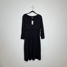 ✨New✨New York & Company Ribbed Knit Midi Black Sweater Dress, L