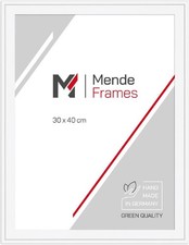 MendeFrames Cornice in Legno H120 Bianco 30x40 cm con Vetro Artificiale
