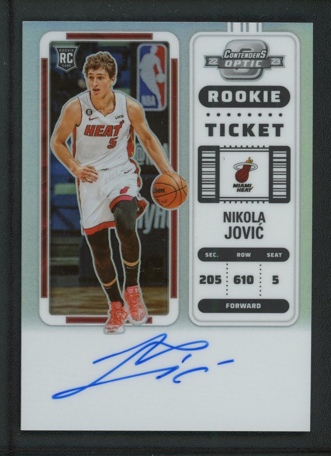 2022-23 NIKOLA JOVIC AUTO PANINI CONTENDERS OPTIC HOLO ROOKIE RC #120 TICKET