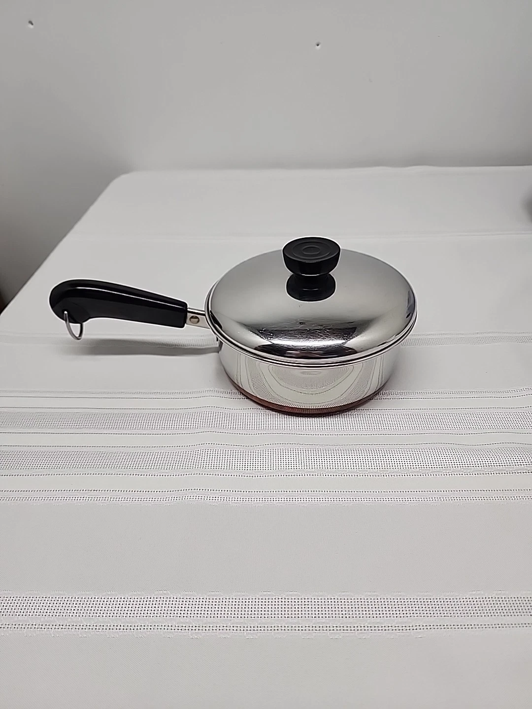 Revere Ware 1 Quart Sauce Pan With Lid 1801 Copper Bottom Made In The USA EUC