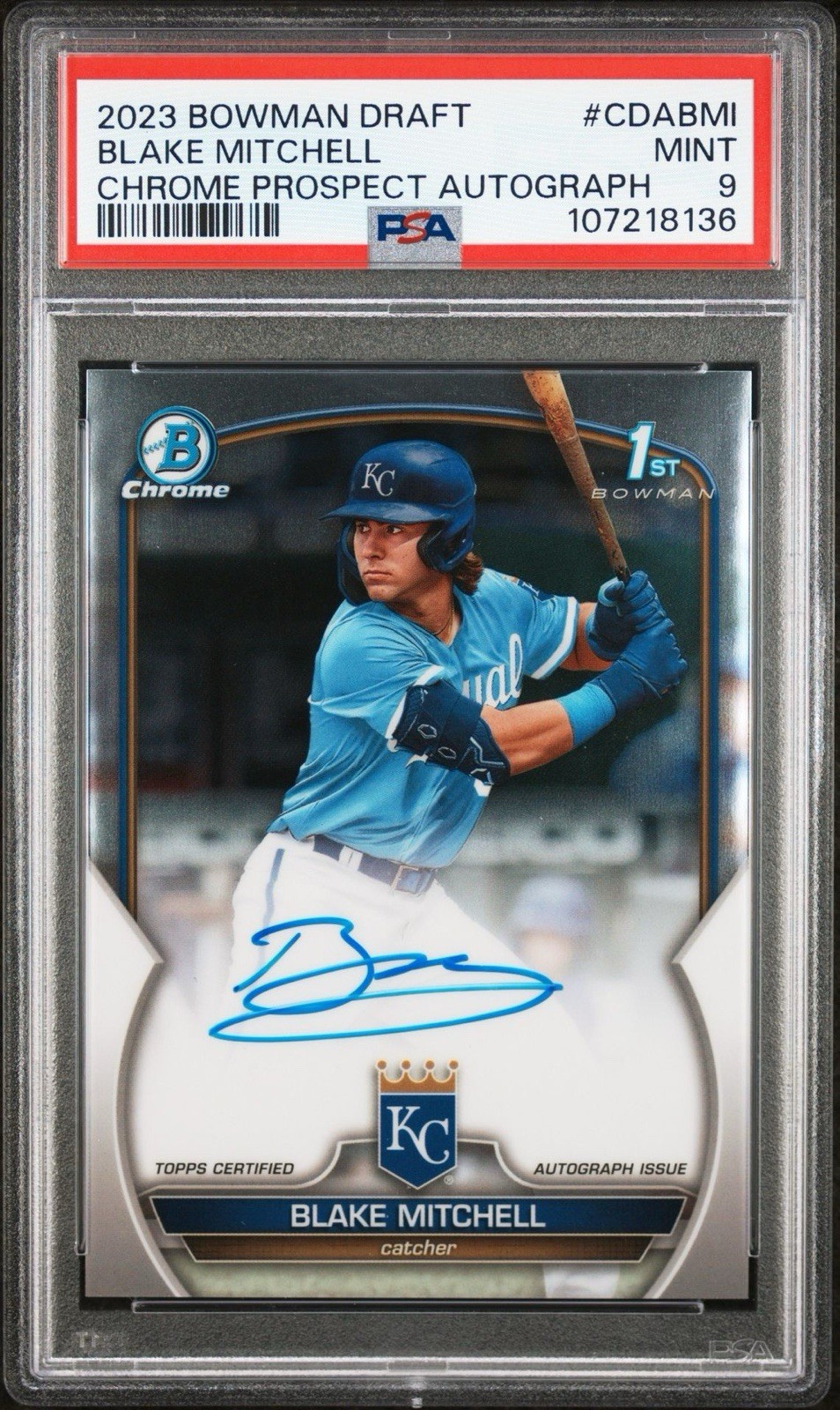 BLAKE MITCHELL 2023 BOWMAN DRAFT CHROME #CDA-BMI AUTO PSA 9
