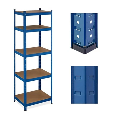 Etagere charge lourde rack de rangement 5 niveaux étagère métallique bleu - Photo 1/4
