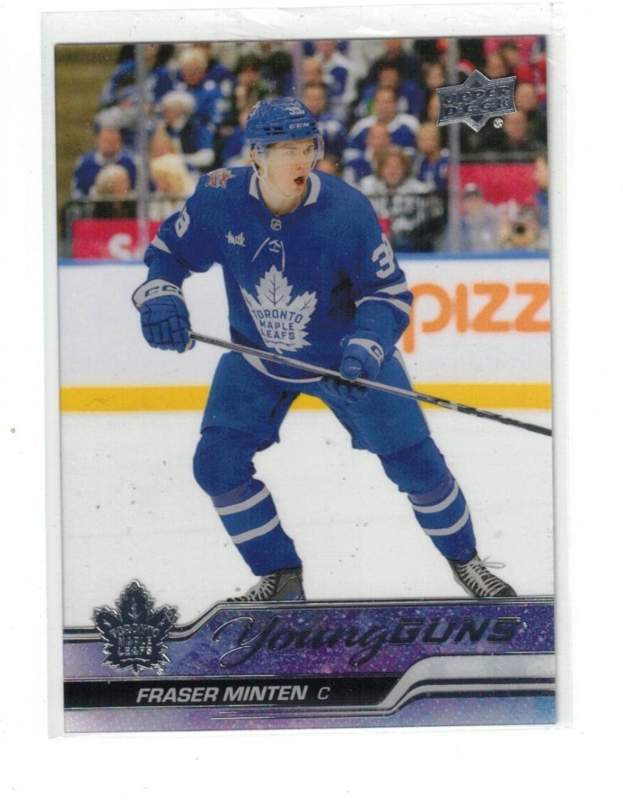 2023-24 Series 2 Fraser Minten Young Guns Clear Cut #482 Maple Leafs