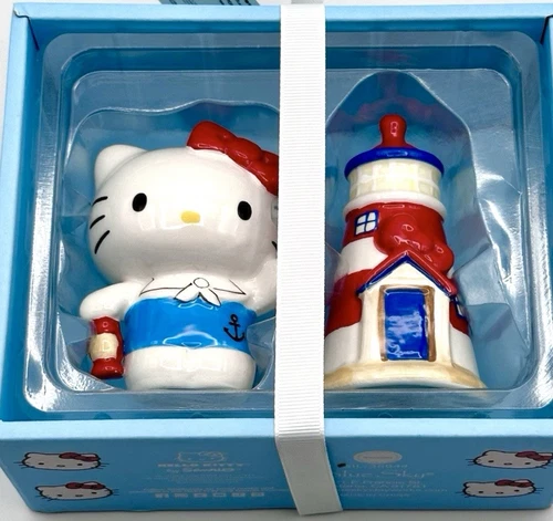 Blue Sky Clayworks Hello Kitty Sailor & Lighthouse Salt & Pepper Shaker - Thumbnail 3