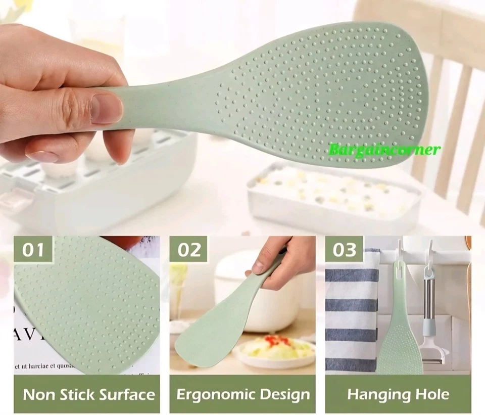 Rice Spoon Non Stick Food Paddle Kitchen Spatula Serving Spoon Rice Potato Scoop - Image 2 of 4