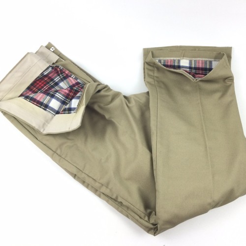 NOS 70s Woolrich Plaid Flannel Lined Khaki Pants Imperfect Men’s 38 X 31 Winter