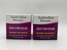 2x AUSTRALIAN DREAM BACK PAIN CREAM 4oz EACH EXPIRATION 07/2027 SEALED! MR 201