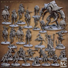 Blacktongue Assassins Miniatures (Full Set) | Fantasy D&D Miniature | Artisan Gu