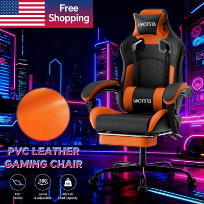 #ad #ad Gaming Chair with MassageErgonomic PC Computer Chair with Footrest Comfortable $75.99