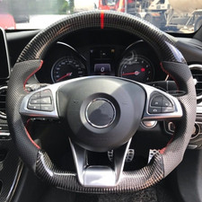 Real Carbon Fiber Flat Steering Wheel For Mercedes-benz Amg Gt E350 W205 Cla E43
