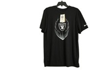 NEW Nike NFL Team Apparel Las Vegas Raiders Dri-FIT Black Graphic T-Shirt Sz M