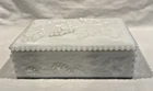 Vintage Westmoreland Milk Glass Rectangular Box w/ lid Grape & Vine Pattern