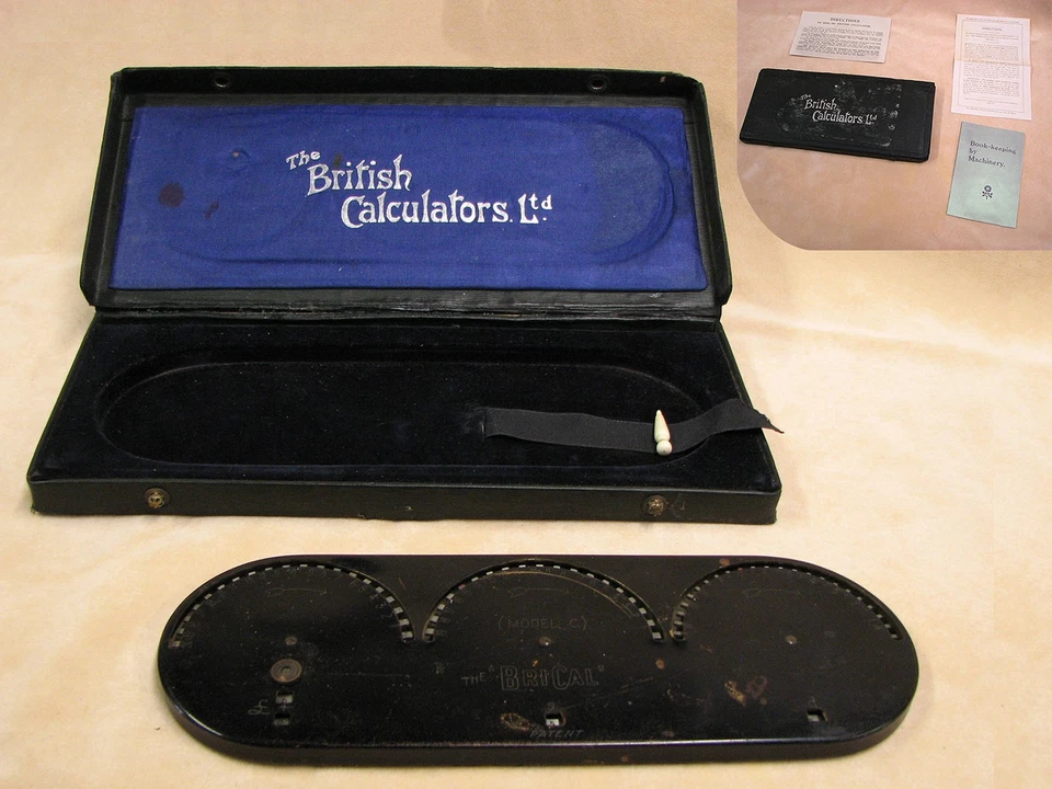 Rare Model C BriCal money calculating machine in case, circa 1910. - Image 3 of 4