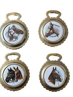 Set of 4 Vintage ceramic Horse Brasses.