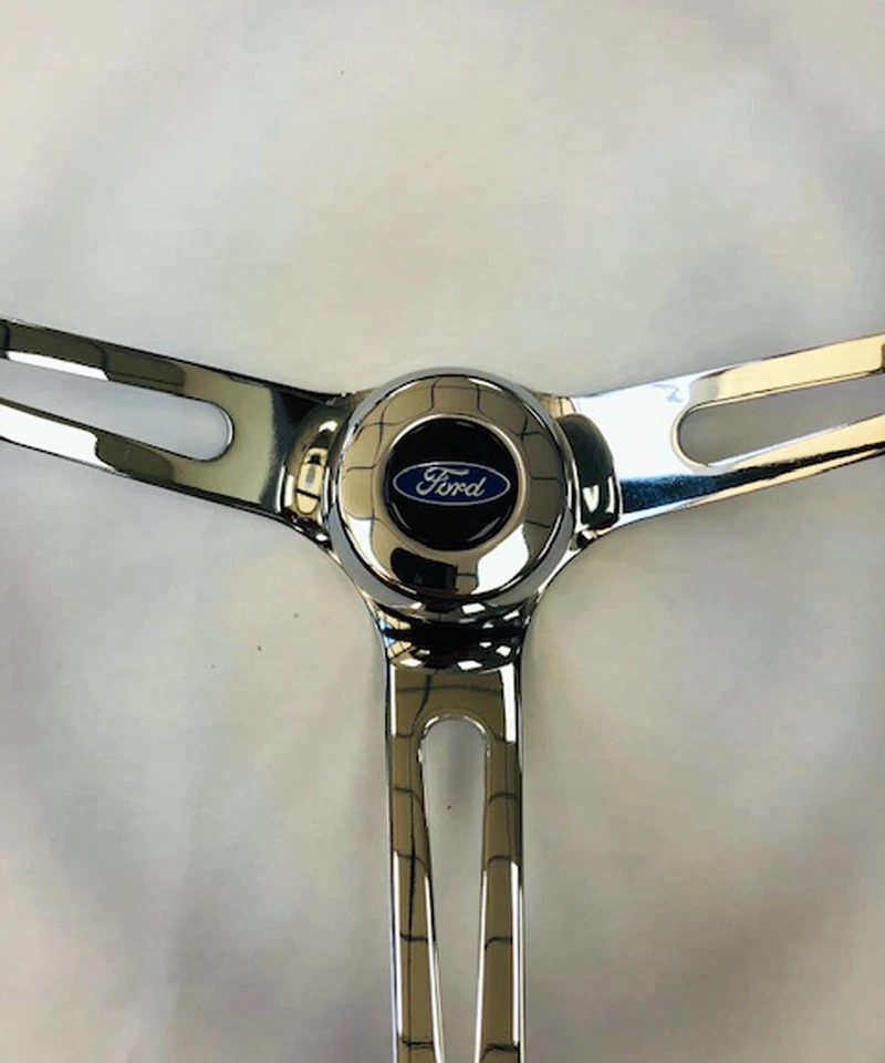 78 - 91 Bronco F100 F150 F250 F350 Negro en Cromo Volante Radios 13 1/2" Foto 2 de 4