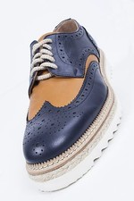 SCARPA TRENTATR3 ARTIGIANALI IN PELLE MADE IN ITALY LAVORAZIONE BI COLOR LACCI