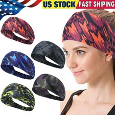 Women's Headband Hair Wrap Headband Sport Exercise Stretch Non-Slip HairBand USA