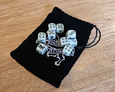 Stark Dice x10 And Bag for A Song Of Ice and Fire ASOIAF by CMON Kickstarter