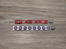 Pacifier Clip - Washington Nationals Themed - Choose Your Favorite Ribbon