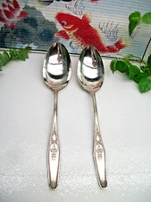 National Silver  E.P.N.S.    TWENTY    #20   Silverplate  Solid Serving Spoons