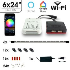 W4 Series - 6x24" LED Kitchen Under Cabinet TV Lighting Wi-Fi Wireless Lightb...