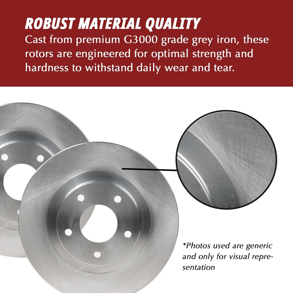 Front & Rear Brake Rotors + Ceramic Pads for Hyundai Elantra Kia Forte - Image 3 of 4