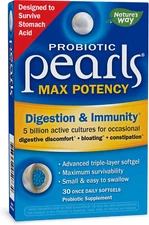Nature's Way Probiotic Pearls Max Potency, Digestive & Immune Supplement, 30ct