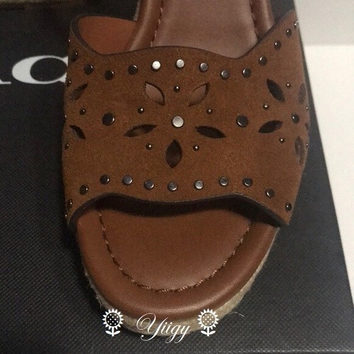 🐼💦 Coach FG3464 🐼💦 Size 5 🐼 Brown Kelsi Suede Wedge Shoes 🐼 SR - Picture 3 of 9