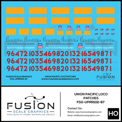 HO Scale Union Pacific Locomotive Patching Decal Set