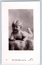 Bamforth Postcard Crying Baby Studio Embossed c1910's Antique Posted