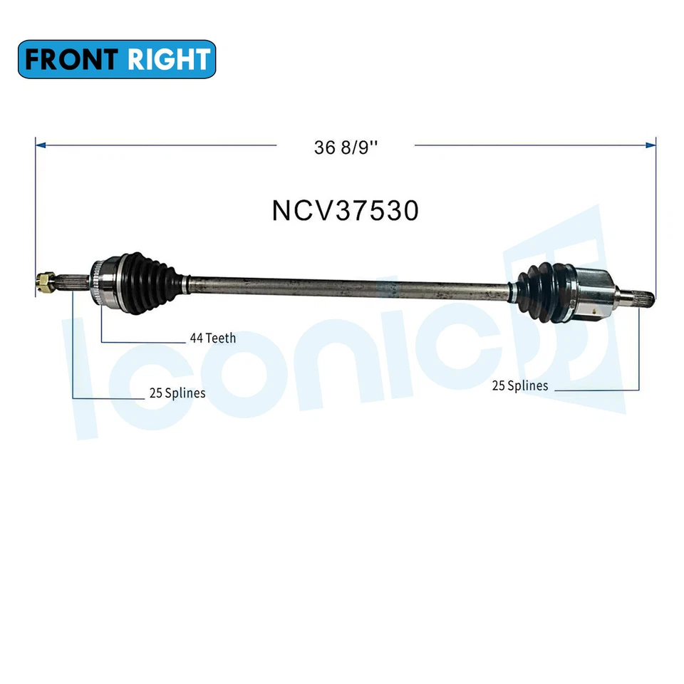 Conjunto de eje CV delantero derecho para Kia Spectra L4 2004-2006 2,0 L NCV37530 Foto 2 de 4
