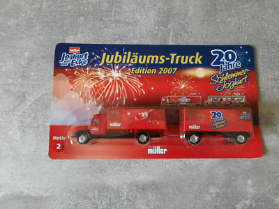 Minitruck  Jubiläums Müller 20 Jahre Schlemmer Joghurt Werbe Truck OVP 