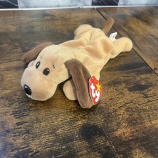 TY Beanie Baby 1993 Retired Vintage Bones The Puppy Yellow Star New