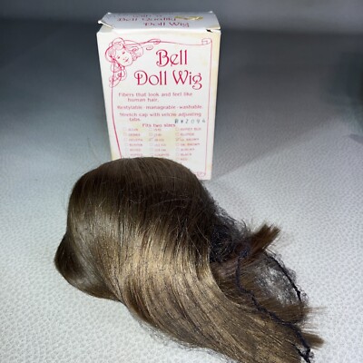 Bell Ceramics Doll Wig. Natural-like Synthetic. Helena, Sizing. Lt. Brown.