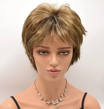 NORI Wig by NORIKO, Iced Mocha-R *CLEARANCE* Short Shag, Basic Wefted Cap