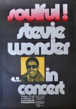STEVIE WONDER 1972 German A1 Concert poster GUNTHER KIESER NM MOTOWN RARE