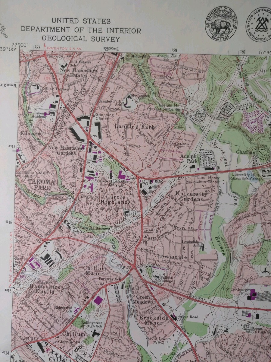 トレジャーマップ dc ORIG. 1957 WASHINGTON DC DUPONT CIRCLE 19 ST TO 23 ST & L ST