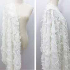 Jacquard Mousseline Tissu Paon Plume Motif Gland Frange Robe Matériel