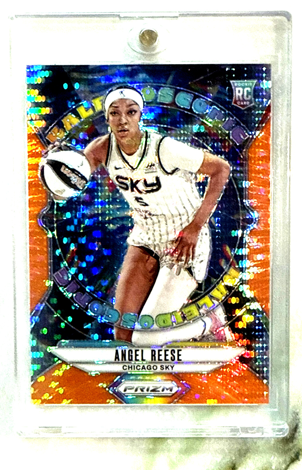 Angel Reese RC 2024 Panini Prizm WNBA Orange Pulsar Kaleidoscopic Card-#33/75 SP
