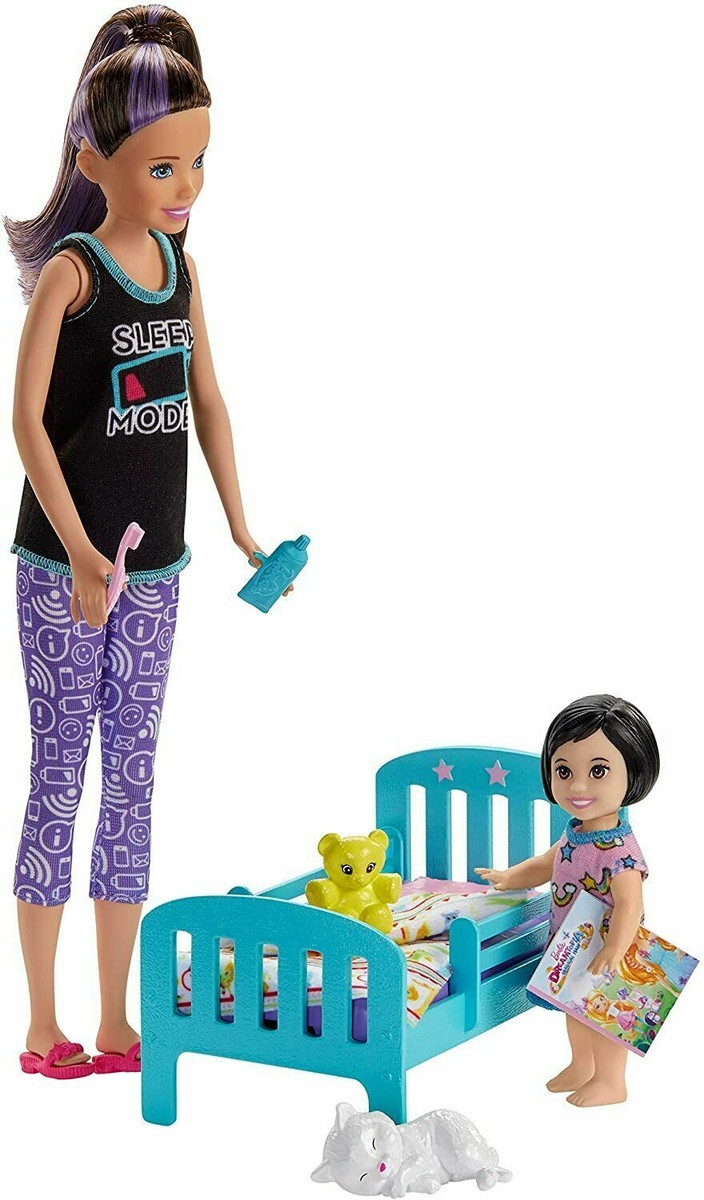 Barbie Skipper Babysitters inc Teenage Toddler & Bed Playset