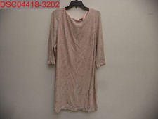 JH Evening Women's Blush Sliver Diamond Sparkle 3/4 Sleeve Dress 16 689886462913