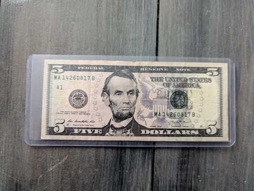 (READ DESCRIPTION) 2013 $5 Dollar Bill Birthday Note MA14260817B