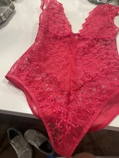 Pink lace teddy leotard