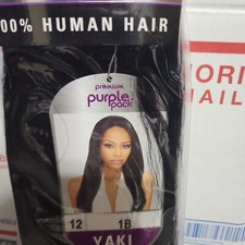 Outre Premium Purple Pack 100 Human Hair Yaki Weave 12" 1B